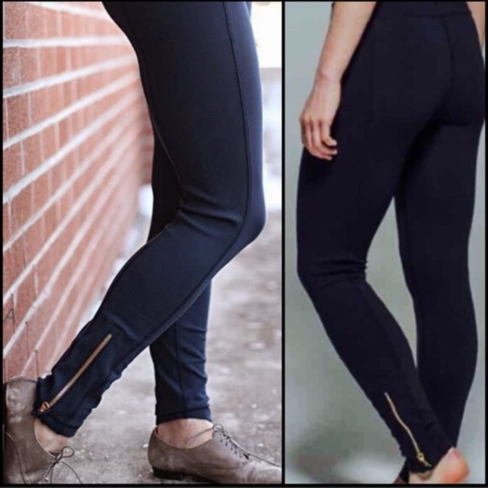 Lululemon Lab Wunder Under Leggings Gold Zipper